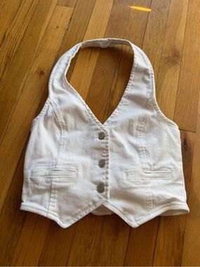 Altar’d state white denim halter top